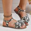Fashion New Women Platform Sandals 2025 Summer Lightweight Flats Sandals Fashion Beach Casual Sweet Elegant Bow Flat Women's Shoes