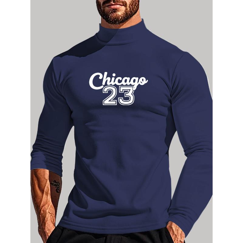Men s Mock Neck Long Sleeve, Skin-Friendly & Suitable for Home Leisure Time S