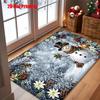 1pc Ultra-Soft Flannel Snowman Pinecone Printed Door Mat, Premium Indoor Non-Slip Carpet, Machine Washable And Fade-Proof, Aesthetic And Durable, Suit