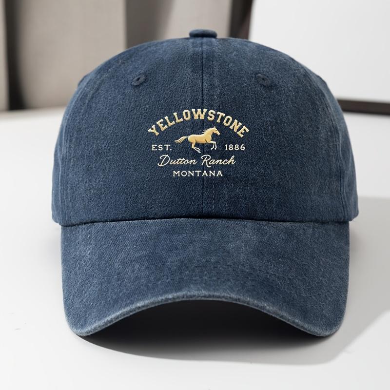 A Vintage Washed Baseball Cap with a Horse Print Adjustable And Made of HighQuality Material Suitable for Casual Wear
