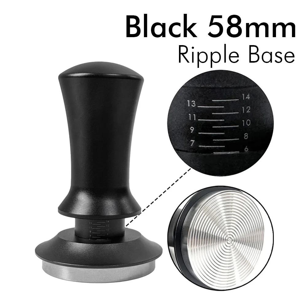 

Coffee Tamper 58mm 54mm 51mm Ripple Base Leveling Constant Pressure Calibrated Spring Loaded Barista Tools Espresso Accessories 58mm чорний