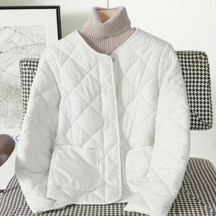 Women's Korean Fashion V-neck Long Sleeve Solid Parkas Warm Button Tops Autumn Winter New Trend All-match Simplicity