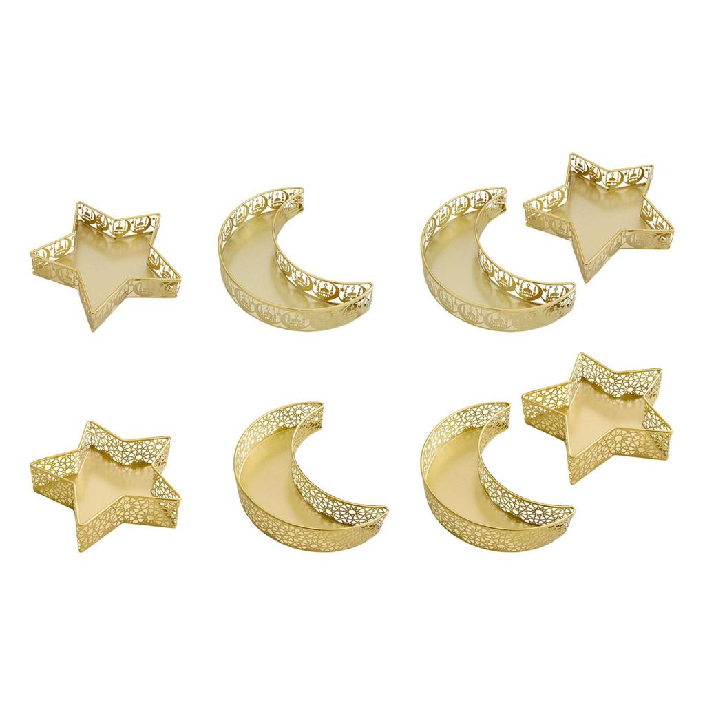 Moon Star Tray Eid Mubarak Tray Elegant Centerpiece Serving Platter for Events Family Gatherings Home Decoration Kitchen