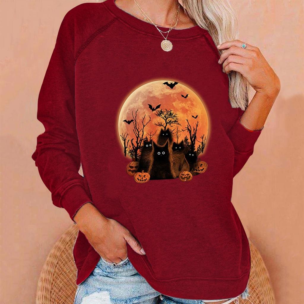 Dámská ležérní móda 2022 Halloween svetr s dlouhým rukávem