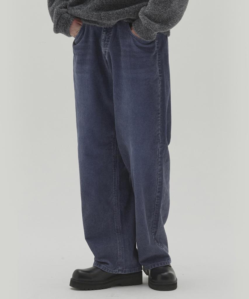 Sekeonmonollogeu Pigment Brush Corduroy Wide Pants Blue_Sept029Blue