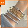 100% Solid 925 Sterling Silver Retro Bracelet for Women Geometric  Handmade Gold Zircon Simple Bracelet Birthday Gift