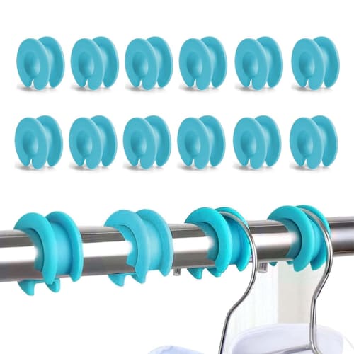 happykau 12-Piece Silicone Hanger Stopper, Prevents Laundry from Being Blown Away by the Wind, Clothes Drying Pole Stopper, Hanger Catch, Clothes Dryi