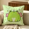 Cute Frog Cushion Cover Pillow Cover Nordic Minimalist Throw Doublesided Print Cushion Case For Sofa Bedroom Decor