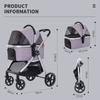 Hot New Design Easy Fold Portable Removable Basket Pet Dog Stroller  for Dog Cat Travel Pet Trolley Carrier