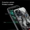 Wolf Tier Cool Tiger Glas Hülle Für Apple iPhone 13 Pro 11 14 12 7 8 Plus SE 2022 XR X XS Max 6 6S Gehärtete Handyhülle
