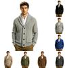 Cardigan a coste da uomo con scialle, monopetto, maglione spesso a maniche lunghe