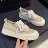 Fisherman Shoes Women's New Summer Soft-soled Lace Breathable Mesh Shoes Flat-soled Heightening Non-slip Wear-resistant Casual Shoes