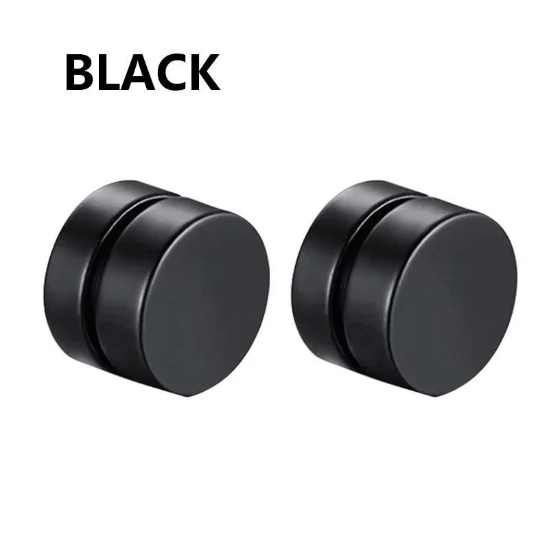 1 pár pánských módních ušních dírek s magnetem zirkonem z nerezové oceli s falešnými náušnicemi, unisex, nenapichovací náušnice