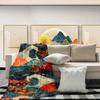 Abstract Art Style Wave Pattern Flannel Printed Blanket Suitable for All Seasons Suitable for Living Room Office Sofa and Travel