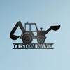 Custom Excavator Metal Sign Personalized Construction Wall Art with Name Industrial Decor for Garage Man Cave