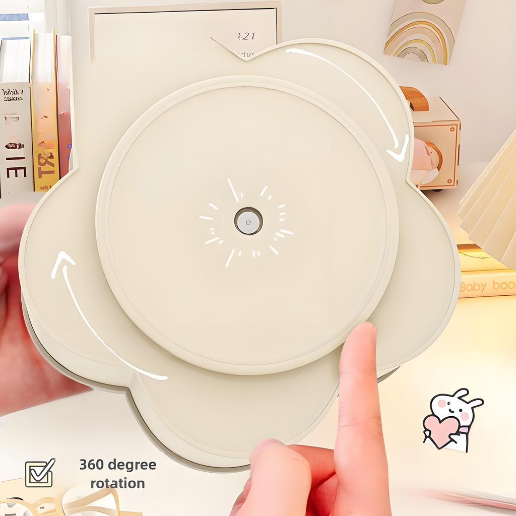 Rotating Pen Holder - Stylish Desk Organizer For Students & Office, Large Capacity Plastic Storage With Creative Design