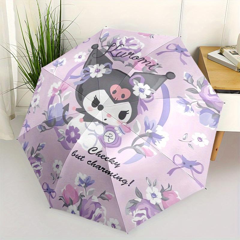 

Kuromi,Cute Automatic Folding Umbrella-Simple 8-Rib Design, Bright Cartoon Pattern, Durable Iron Frame, Suitable For Travel, Outdoor, Beach-