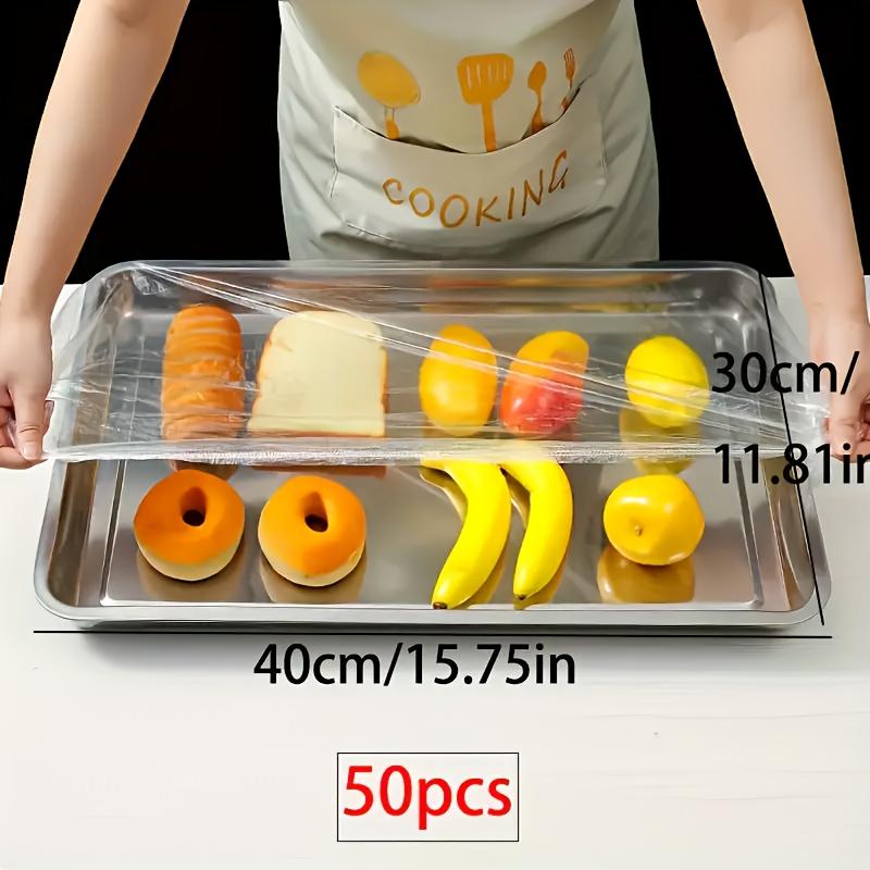

50Transparent plastic food tray with lid - Flexible Available in two sizes 30X40Cm & 22X30Cm Suitable for bread Fruit Vegetables and 30*40cm / 11.81*15.75Inch