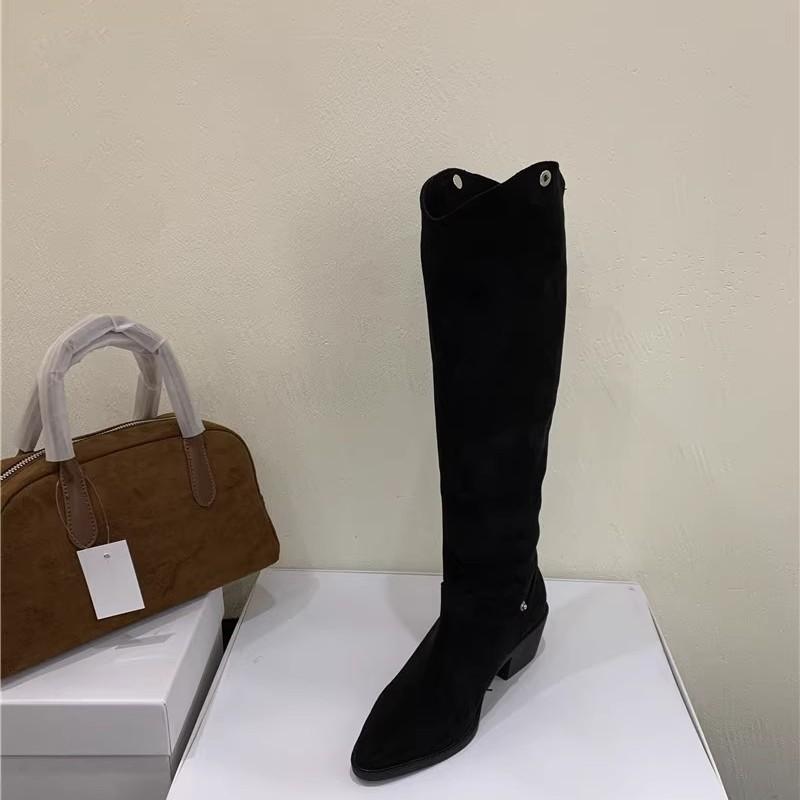 Western two wear cowboy boots children pile boots 2025 new autumn pointed boots medium thick heel knight boots