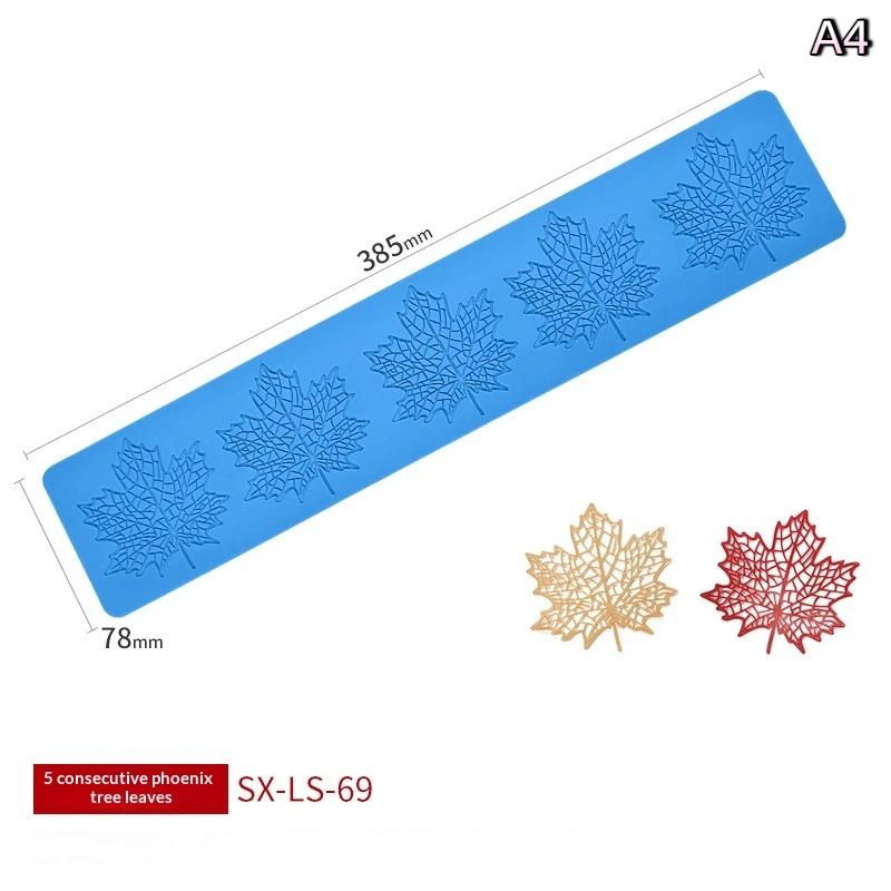 Reusable Silicone Mold for Fondant with Flower Leaf Patterns for Cake Lace Mat DIY Craft Decoration Tool