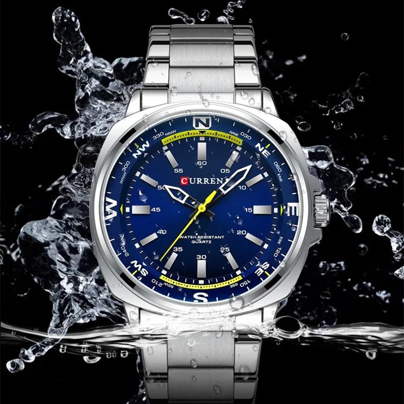 CURREN Classic Business Casual Quartz Watch for Men Stainless Teel Sport Waterproof Male Watches Clock