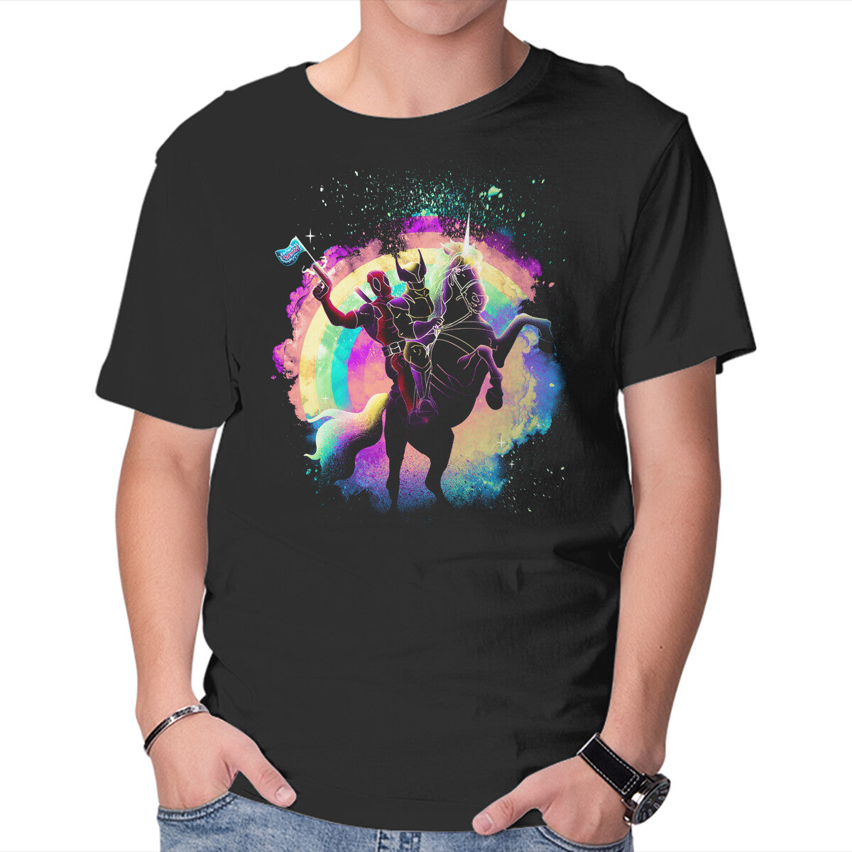Unisex Crew Neck T-Shirt Merc Unicorn Graphic Short Sleeve Casual Tee S
