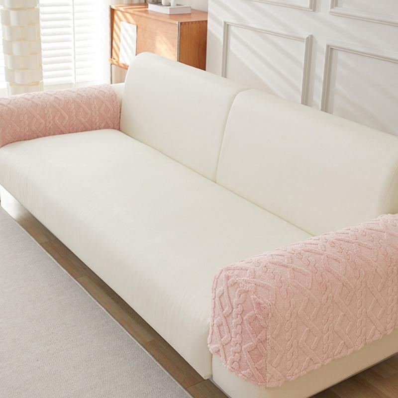 Luxurious Plush Sofa Arm Cover For Comfort And Warmth Furniture Protector Machine Washable Fuzzy Armrest Slipcover