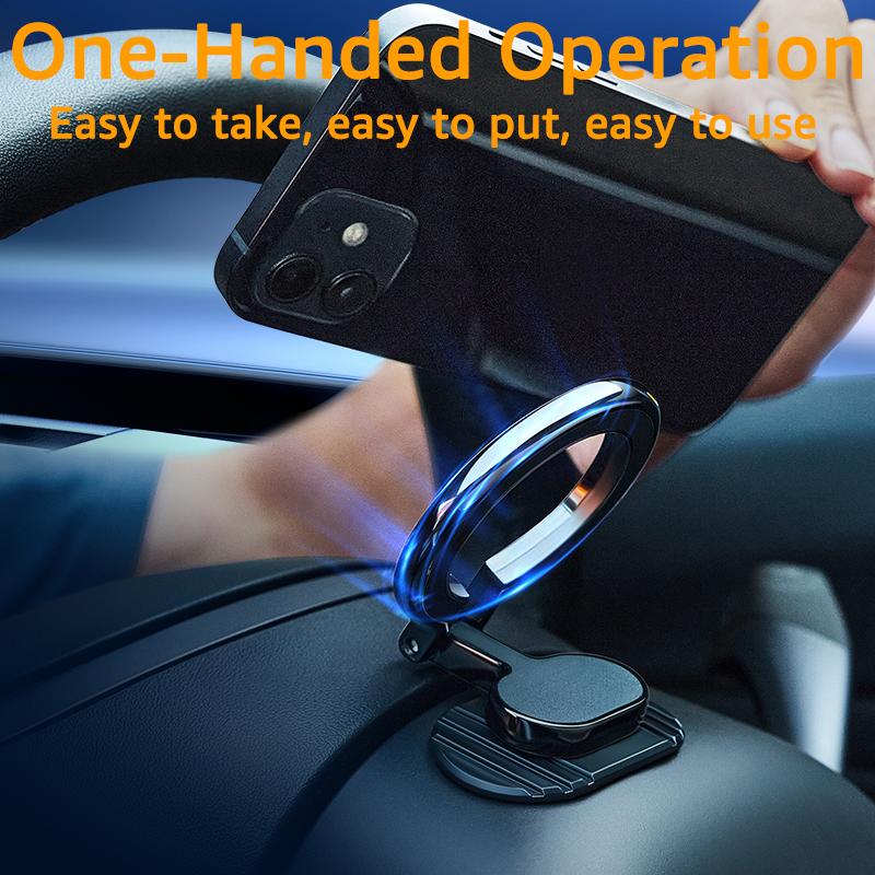 Metal Magnetic Car Mount For iPhone 16 17 Pro Max Mini Universal Car Phone Holder Mobile Cellphone Stand Compatible with MagSafe