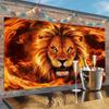 1 item Judas Lion Flame Background Decorative Photography Props Polyester Banner Decoration Home Decoration Room Decoration
