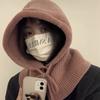 Korean Version Balaclava Hat Women'S Autumn And Winter Outdoor Thickened Warm Hat Scarf Body Knitted Ear Protection Wool Hat