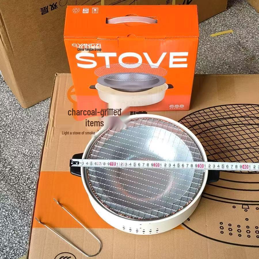 Churrasqueira a Carvão para Exterior com Grelha Redonda para Casa, Preparo de Chá, Acampamento e Uso como Fogão de Aquecimento