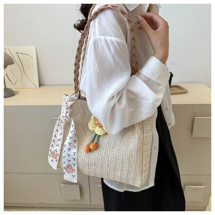 Summer Rattan Woven Tote Bag Large Capacity Casual Handbag for Women 2026 New Fashion CLE