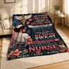 Registered Nurse Quote Coral Fleece Blanket Collage Decor