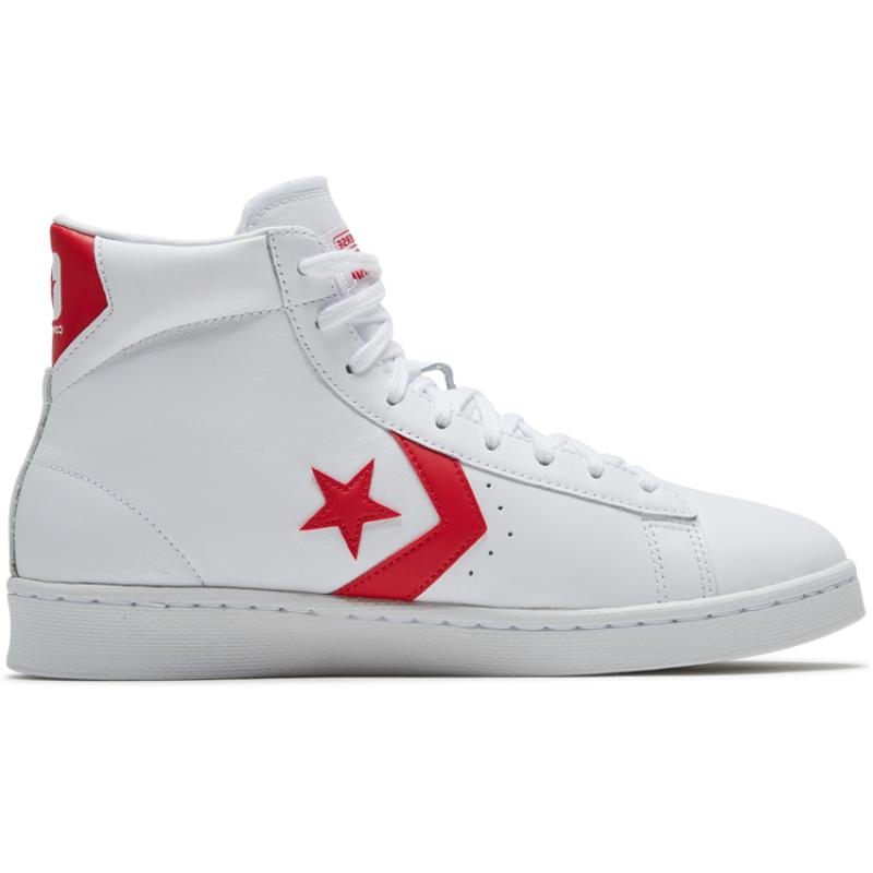 Converse Cons Pro Leather Casual High-Top Board Shoes Unisex Red & White