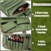 Oxford Cloth Roll Up Tool Bag Lightweight Tool Storage Bag Wrench Pouch  Space Saving
