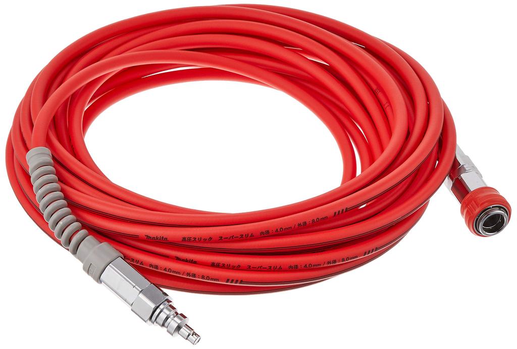 Makita High Pressure Slick Slim Hose 10m High Pressure Outer Diameter 8mm X Inner Diameter 4mm A-51736 [For Nailer]