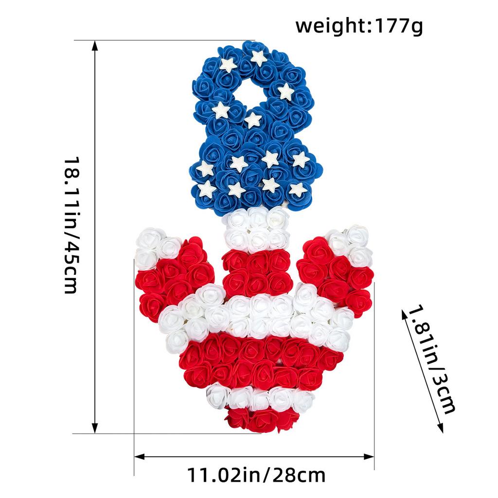 Unabhängigkeitstag Kranz Neuer künstlicher Blumenkranz Türhänger Außenhof Party Dekoration Ornamente