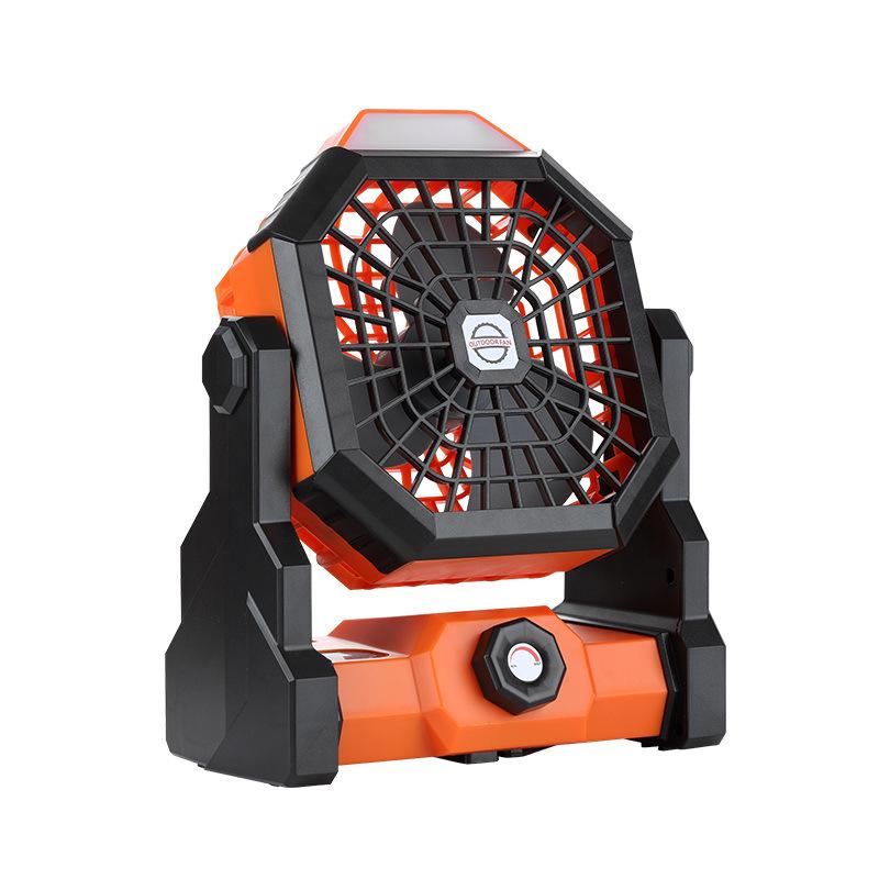 Rechargeable High-Power Portable Camping Fan with Light and Hook - Ideal for Tent and Household Use