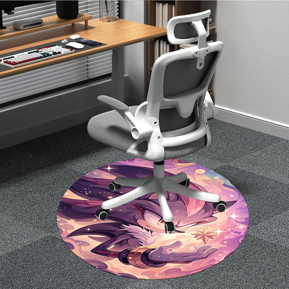 

1pc Sonic The Hedgehog Office Round Area Rug, Under Office Chairs Bedroom Living Room Home Decor, Available in Various Sizes 80cm by 80cm