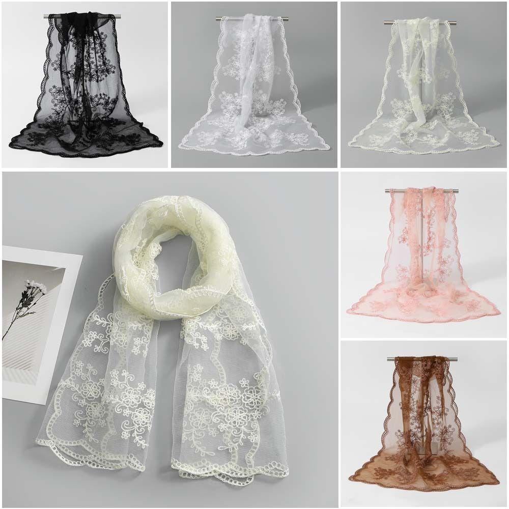 Korean Version Sunscreen Shawl Retro Female Headscarf Literary Women's Lace Scarf