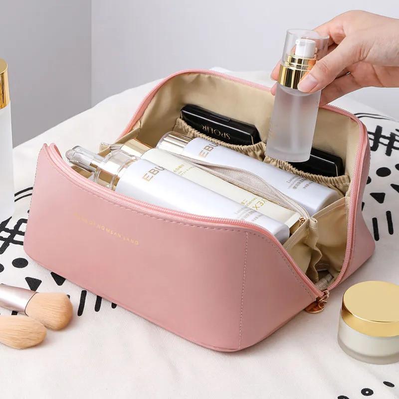 Style High Capacity Portable Pu Makeup Organizer For Travel And Home Use
