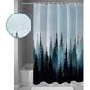 Forest Blue Trees Shower Curtain Set with Hook 36" X 78",Washable Cloth Polyester Fabric Shower+Curtain,Waterproof Bath Curtains for