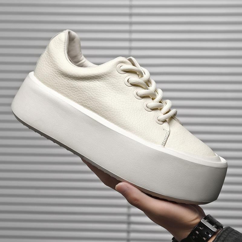 

Fashion New Men s Comfort All Match Genuine Leather Platform Height Increasing Causal Shoes Fashion Flats Moccasins Walking Sneakers 38