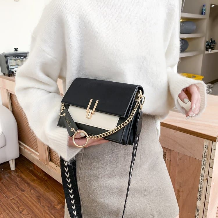 Women's fashion broadband shoulder messenger bag small square bag