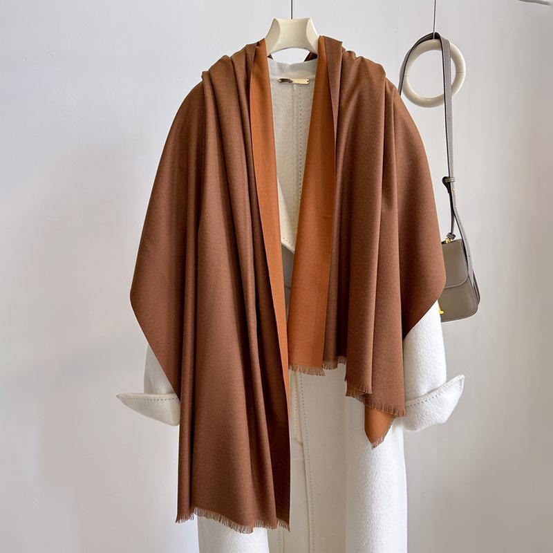 

Новый зимний шарф для женщин, длинный теплый кашемировый шарф, хиджаб, однотонная женская шаль-накидка, двухсторонний женский шарф-пашмина, бандана 80x200cm