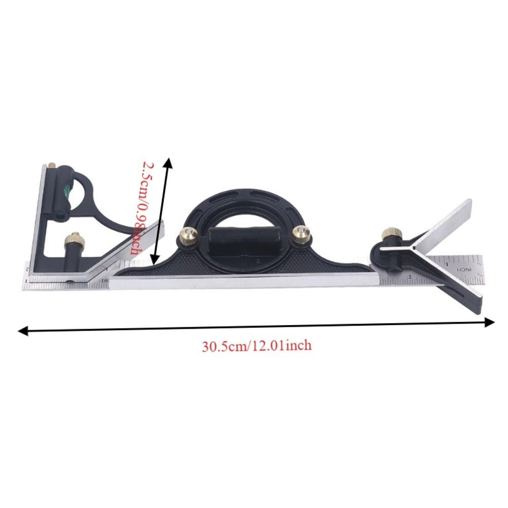 Stainless Steel Combination Square Ruler Right 90 Degree Silver Adjustable Sliding Square Woodworking Tools