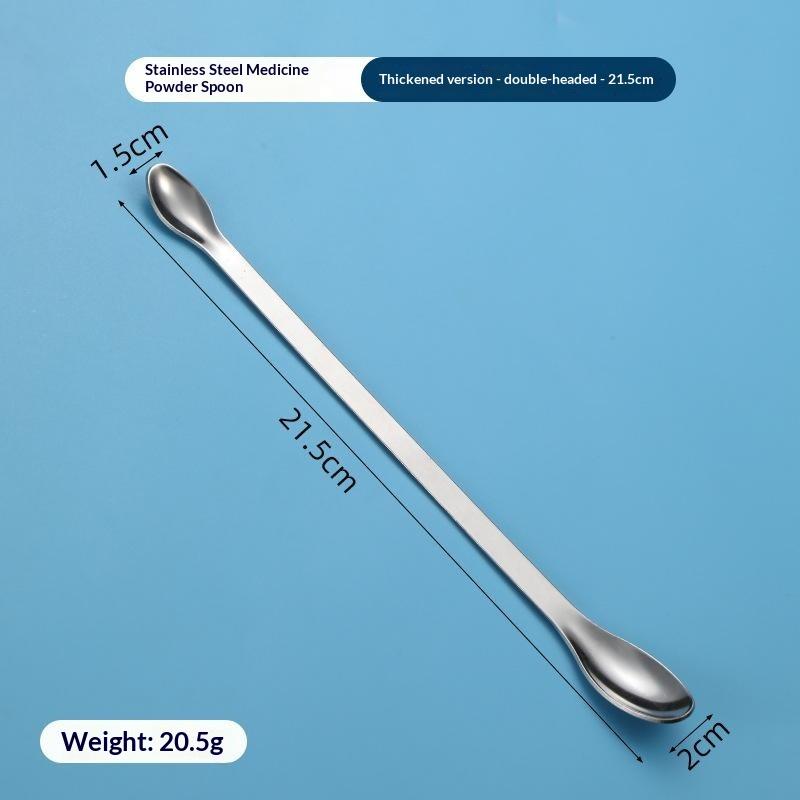 Stainless Steel Medicinal Spoon Ladle Double-ended Experiment Pharmacy Lab Use Reagents Sample Spatula Weighing Spoon