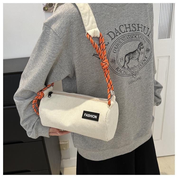 Cotton Pillow Crossbody Bag for Women Solid Color Shoulder Handbag