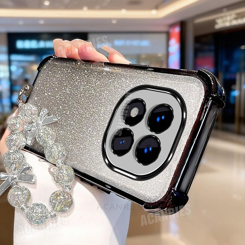 Note14pro Star Lanyard Beschichtung Glitzer Stoßfest Silikonhülle Für Xiaomi Redmi Note 14 Pro Plus Note14 14pro 4g 5g Rückseite