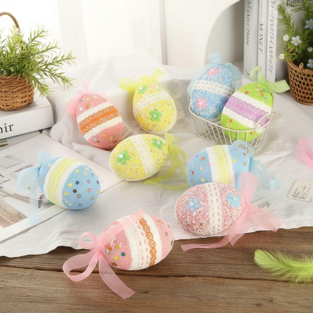 1 Stück Bunte Ostereier Bastelset Mini-Hase Eier Hängende Dekoration Schaumstoff Mehrfarbig Eier Dekoration für Kinder Geschenk